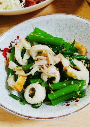 もう一品！春菊とちくわとえのきの胡麻和え-レシピのメイン写真