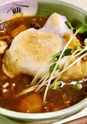 芯から暖まる♡焼き餅の生姜＆カレー餡かけ-レシピのメイン写真