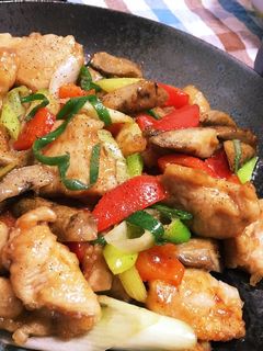 鶏むね肉とごぼうの彩り中華炒め-レシピのメイン写真