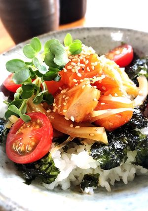 和えるだけ☆サーモンのコリアンどんぶり-レシピのメイン写真