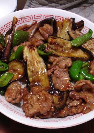 簡単！　なすと豚肉の甘辛炒め／スタミナ丼-レシピのメイン写真