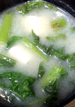 豆腐と菜の花の味噌汁-レシピのメイン写真