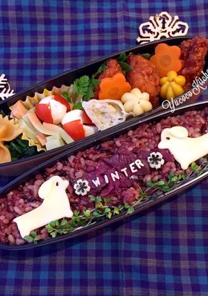 WINTERわんわん♫古代米弁当-レシピのメイン写真