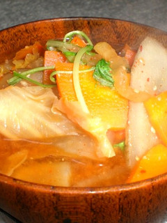 根菜たっぷりキムチ味噌汁-レシピのメイン写真