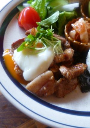 ご飯がススム♡甘辛トンテキ温玉添え♪-レシピのメイン写真