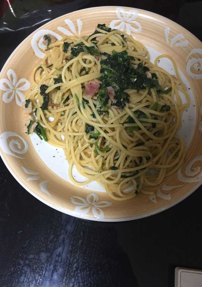 ベーコンとほうれん草と和風パスタ！-レシピのメイン写真