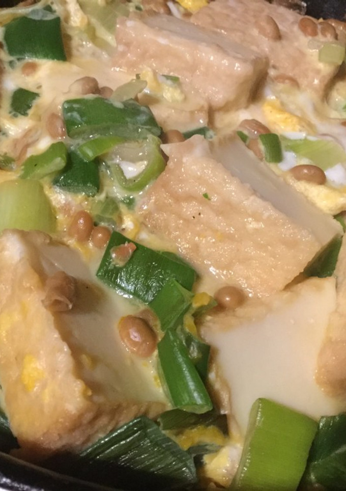 納豆と厚揚げの卵とじ-レシピのメイン写真