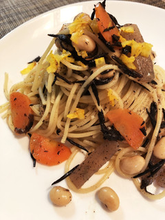 ひじき煮パスタ(ひじき煮のリメイク)-レシピのメイン写真