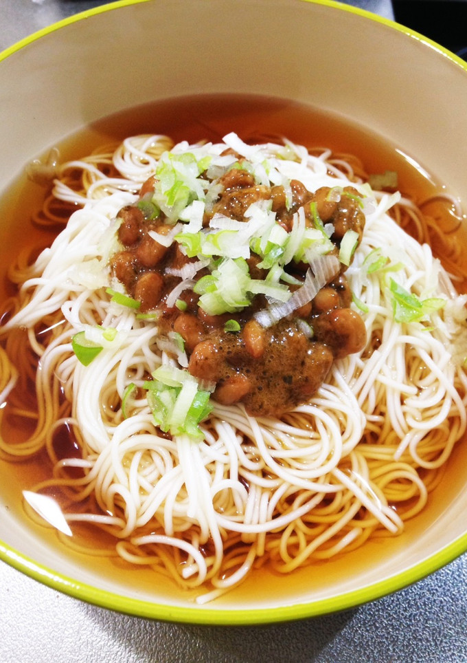 納豆とのりの佃煮そうめん♪-レシピのメイン写真