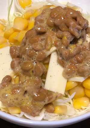 納豆とコーンとチーズのマヨサラダ-レシピのメイン写真
