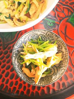 ☘️三つ葉とトリむね肉のわさび醤油あえ♪-レシピのメイン写真