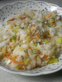 鮭とたくあんの和チャーハン♪-レシピのメイン写真