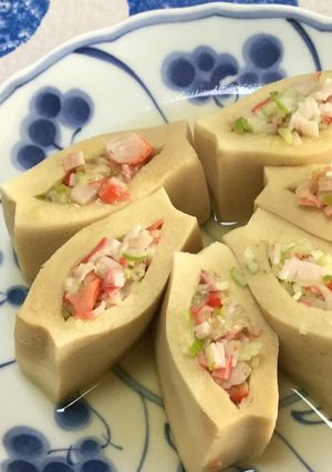 簡単！高野豆腐のカニカマ射込み煮-レシピのメイン写真