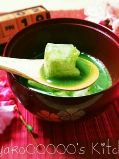 簡単♪豆乳仕立ての抹茶ぜんざい/おしるこ-レシピのメイン写真