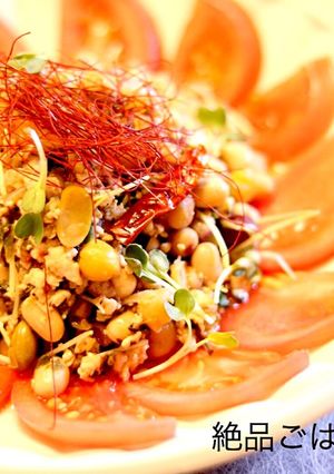 ひき肉とお豆を使ったサラダ 〜ラーブ-レシピのメイン写真