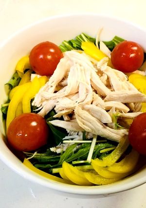 お手軽 電子レンジでバンバンジーサラダ-レシピのメイン写真