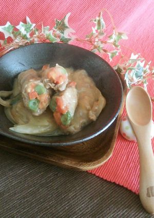 常識を覆す？牛肉ロールのホワイトシチュー-レシピのメイン写真