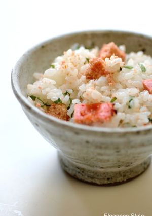 超簡単！「焼き明太子と大葉の混ぜご飯」-レシピのメイン写真