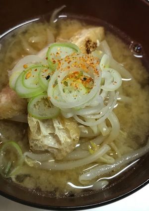 もやしと油揚げのボリューム味噌汁-レシピのメイン写真