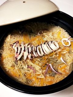 土鍋の炊きこみイカ飯-レシピのメイン写真