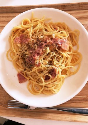 生クリーム牛乳なしでカルボナーラ♪-レシピのメイン写真