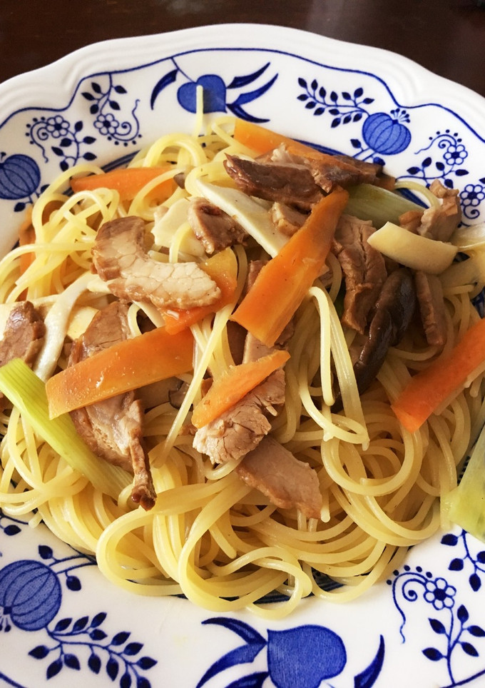 焼豚と長ネギで作る和風パスタ。-レシピのメイン写真