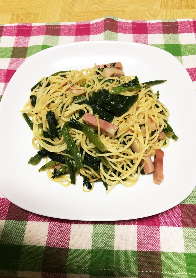 サラスパで簡単、法蓮草の和風パスタ！-レシピのメイン写真