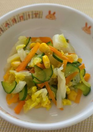 保育園給食★白菜とコーンのサラダ-レシピのメイン写真