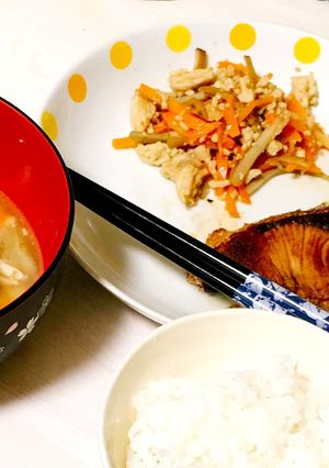 鳥ひき肉入りきんぴらごぼう-レシピのメイン写真