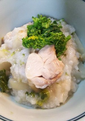 七草粥　鶏肉と菜の花トッピング-レシピのメイン写真