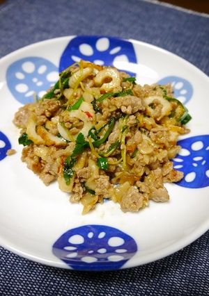 簡単！竹輪とニラの肉みそ胡麻炒め-レシピのメイン写真