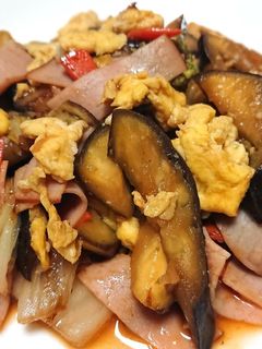 焼き肉のたれで☆炒り卵となす炒め-レシピのメイン写真