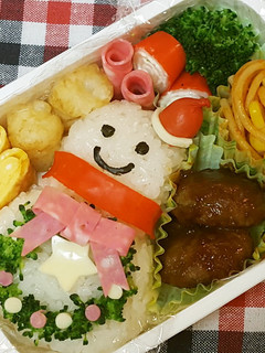 キャラ弁 雪だるま&リース-レシピのメイン写真