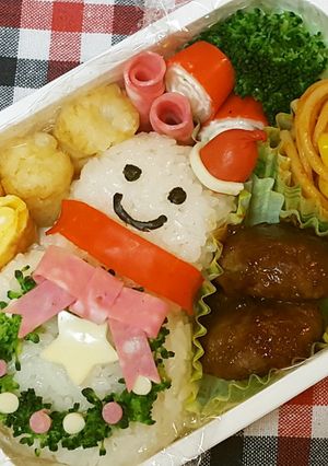 キャラ弁　雪だるま＆リース-レシピのメイン写真