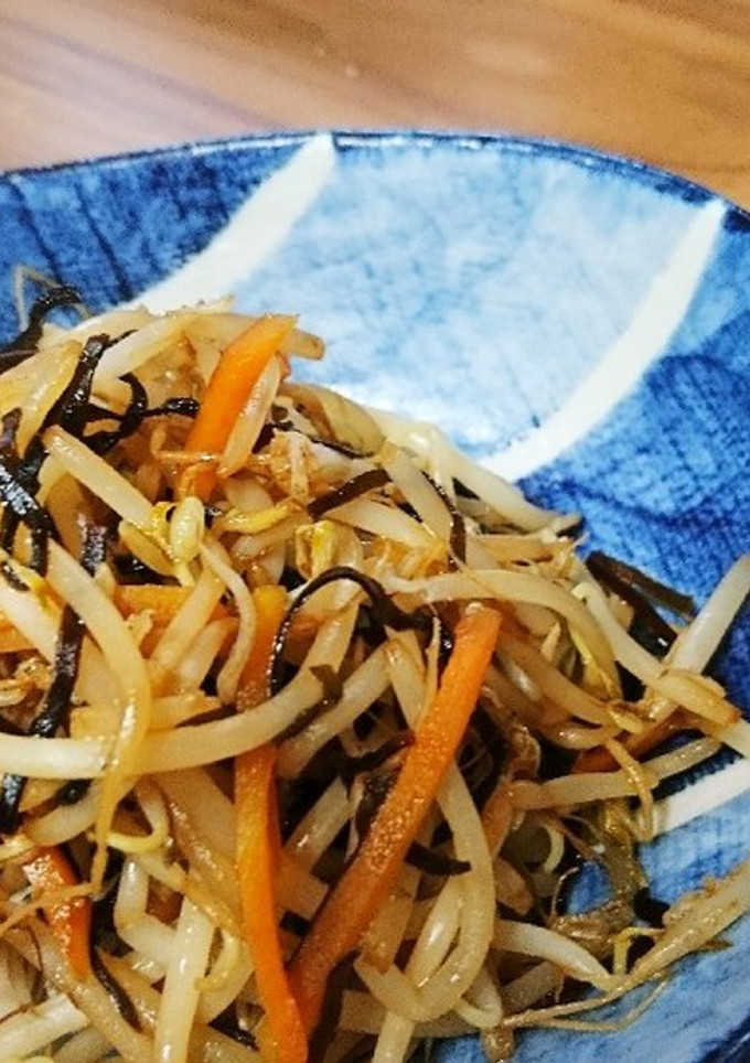 調味料なし!ささっともやしの塩昆布炒め-レシピのメイン写真