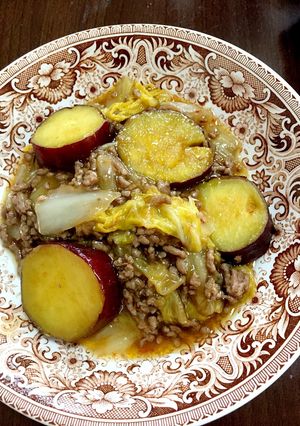 さつまいもと白菜の挽肉あんかけ♪-レシピのメイン写真