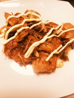 鶏肉とネギ&えのきのマヨポン炒め-レシピのメイン写真
