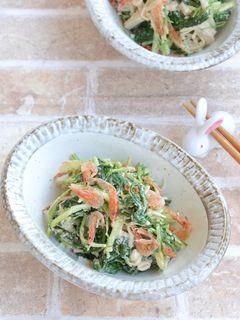 水菜とえのきのごまマヨサラダ【作り置き】-レシピのメイン写真