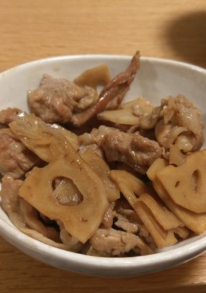 豚こまと蓮根の甘辛煮-レシピのメイン写真