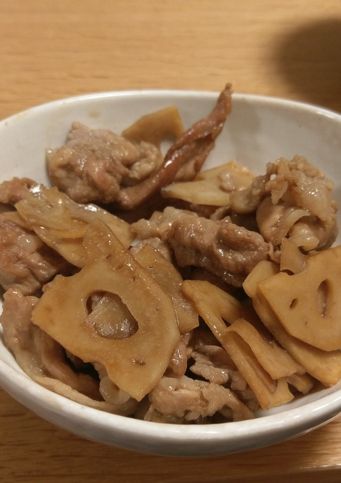 豚こまと蓮根の甘辛煮-レシピのメイン写真