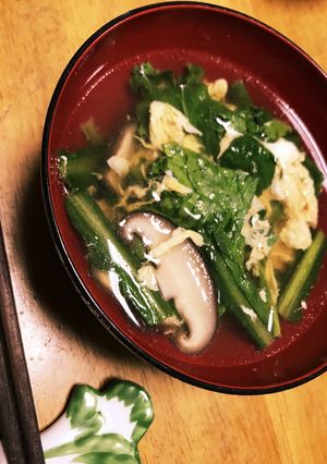 春菊の中華風スープ-レシピのメイン写真