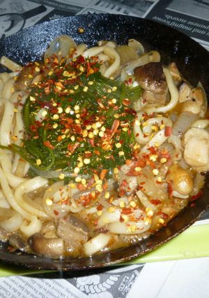あかもく＋きのこたっぷりの焼きうどん-レシピのメイン写真