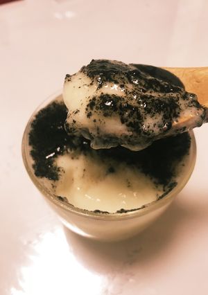 正月の残ったお餅で★黒ごまミルクプリン-レシピのメイン写真