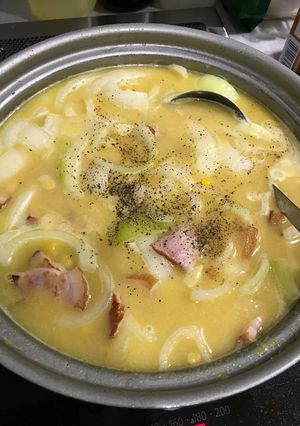 簡単！あったか✨コーンポタージュ鍋-レシピのメイン写真