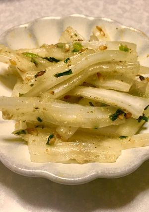 白菜の芯 胡麻菜めし和え-レシピのメイン写真