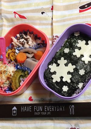 簡単かわいい♪雪の日のり弁-レシピのメイン写真