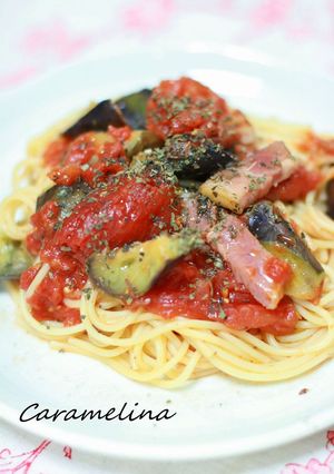 なすとベーコンとトマトとのパスタ-レシピのメイン写真