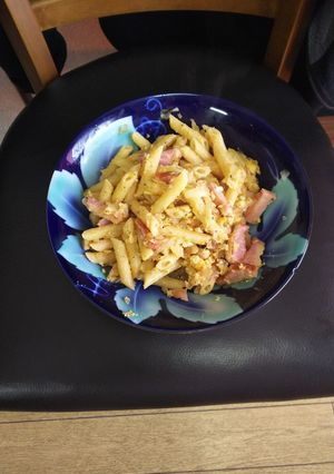 パスタ・カルボナーラソースとペンネ-レシピのメイン写真