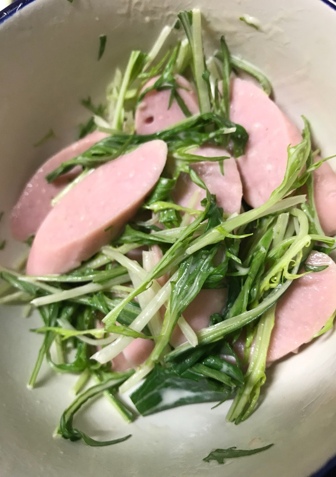 水菜と魚肉ソーセージのマヨポン和え-レシピのメイン写真