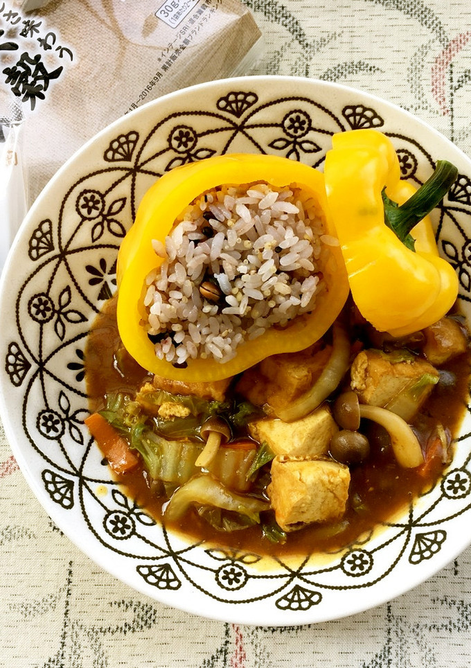 和風・野菜・厚揚げカレー　雑穀米で-レシピのメイン写真
